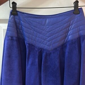 Purple suede & leather skirt